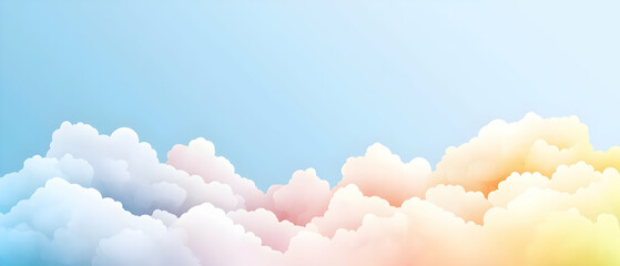 Poster - Pastel Colored Clouds In Sky Background