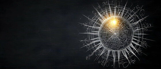 Poster - Abstract Geometric Design With Sparkling Center