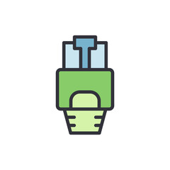 Poster - Stylized Illustration Of An Ethernet Connector On Transparent Background