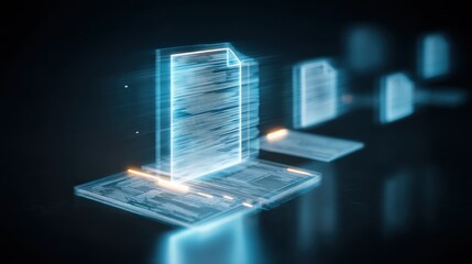 Poster - Abstract digital document display futuristic technology image