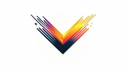 Poster - Dynamic chevron of gradient lines creates a compelling modern illustration
