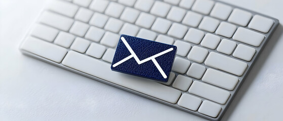Poster - Email Icon On White Keyboard