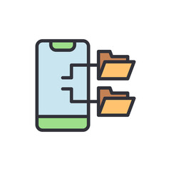 Poster - Mobile Data Sharing And Organization With Two Folders Connected