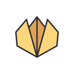 Poster - Stylized Origami Petal Symbol Design On Transparent Layer Background
