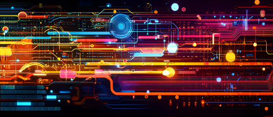Poster - Abstract Colorful Technology Background