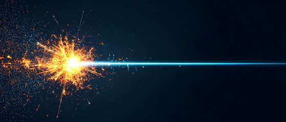 Poster - Abstract Spark Explosion With Light Beam