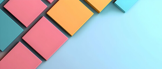 Poster - abstract geometric design with colorful overlapping squares