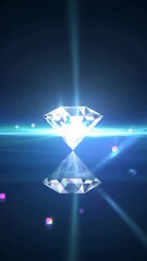 Aufkleber - A diamond is shown in a blue background. The diamond is the main focus of the image