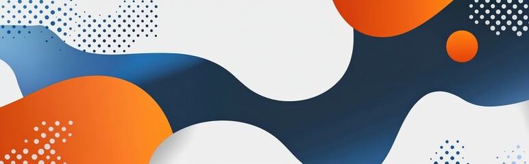 Poster - Dynamic interplay of flowing shapes and dotted patterns for modern design background