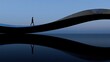 © Rere_Art151 - Silhouette of a person walking along a curved bridge structure