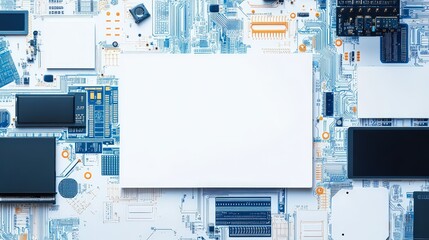 Poster - Innovative technology circuit background with copy space displays modern electronics