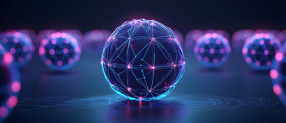 Poster - Abstract Glowing Sphere In Dark Background