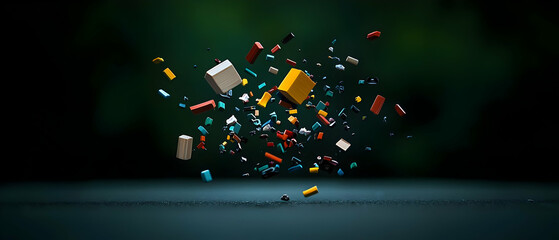 Poster - Abstract Colorful Geometric Explosion