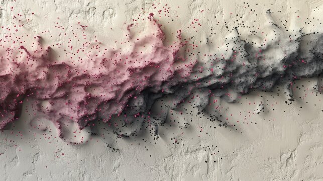 Subtle grainy gradient background blending warm beige into deep black, with delicate pastel pink flecks scattered throughout the noise texture