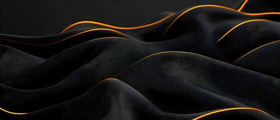 Poster - abstract geometric pattern with glowing orange lines