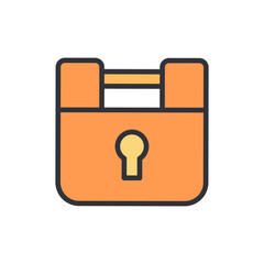 Poster - Isolated Orange Padlock With Keyhole Symbolizing Security And Privacy