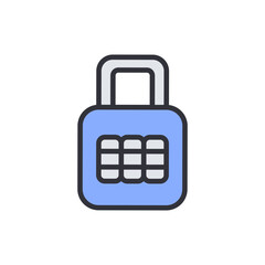 Poster - Stylized Combination Lock Icon Representing Protection And Security