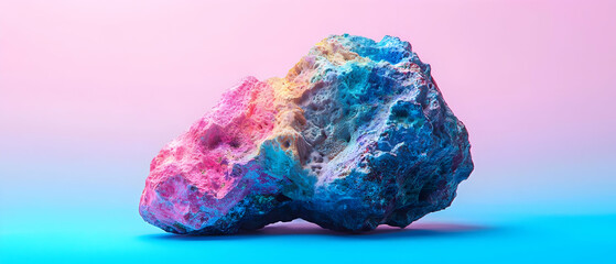 Poster - Multicolored Abstract Geometric Rock