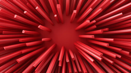 Poster - Abstract composition featuring sharp red rays radiating outward, creating dynamic visual effect