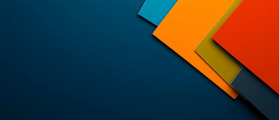 Poster - Abstract Geometric Composition Of Colorful Overlapping Squares
