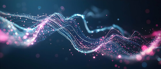 Poster - Abstract Glowing Particle Wave Design
