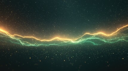 Poster - A surreal world pulsating with luminous green, stormy motion blur, Capture the energy of growth and success in business.