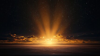 Poster - Radiant light illuminating harmony in a studio-lit horizon.