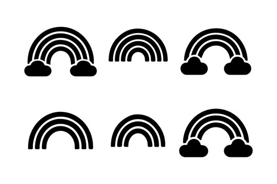 Silhouette of rainbow graphics bundle for digital crafts and printables