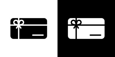 Gift card icon in solid flat trendy design style.
