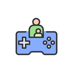 Poster - Father And Child Bonding Playing Video Games Together Concept