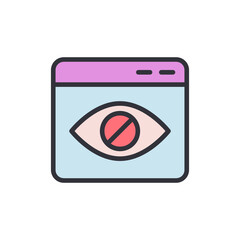 Poster - Website Privacy Concerns Illustration Showing Restricted Viewability Symbol