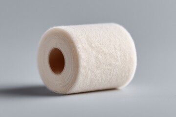 Poster - white gauze bandage unrolled gracefully across plain background