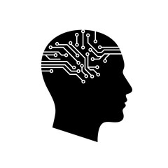 Poster - Digital Mind: An emblematic representation of the fusion between human cognition and advanced technology.