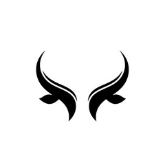 Poster - Abstract Horns Design: A striking minimalist illustration of a pair of horns, artistically rendered in black, exuding an aura of strength and elegance.