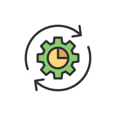 Poster - Gear With Arrows Concept Illustrating Time Management And Workflow Automation