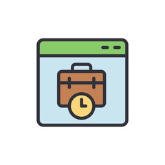 Poster - Online Appointment Scheduling With Briefcase And Clock Within Application Window