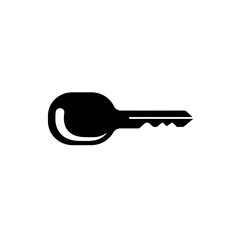 Poster - Simple Black Key: A minimalist black key icon, sleek and modern, representing security, access, and opportunity.