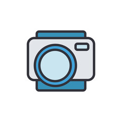 Poster - Simple Digital Camera Illustration With Clean Lines And Soft Colors