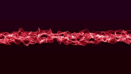 Poster - Elegant red wave abstract design flows smoothly. Abstract flowing gradient dots and lines wave background.