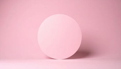 Poster - Minimalist pink circle display studio setting graphic design soft environment close-up view abstract art concept