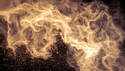 Poster - Captivating cosmic dust flow outer space abstract art dark environment close-up view ethereal concept for visual impact