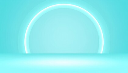 Poster - Calm blue light reflection abstract digital space minimalist design serene environment horizontal viewpoint