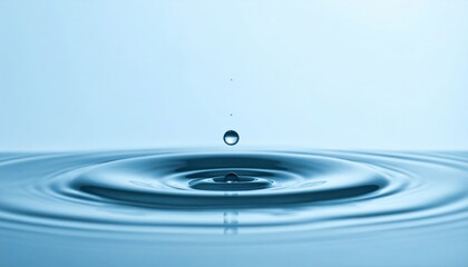 Poster - Water droplet impact on surface tranquil setting abstract photography minimalist aesthetic close-up view fluid dynamics