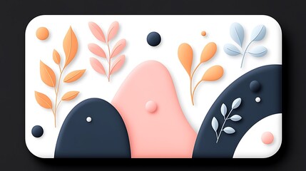 Poster - Pastel Abstract Design with Dotted Pattern and Organic Shapes