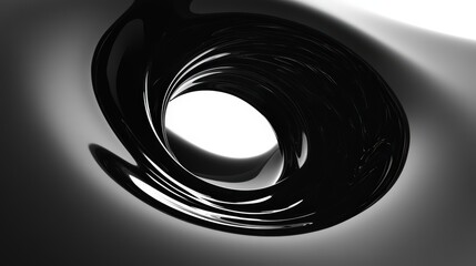 Poster - Sleek Circular Design in Black and White with Central Light Vortex