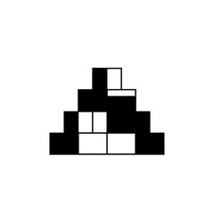 Poster - Abstract Building: An intriguing minimalist design composed of bold black and white geometric shapes that create a sense of depth.