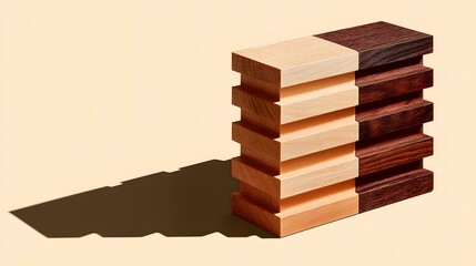 Wall Mural - stand on a soft beige background with natural shadows