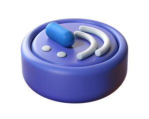 Poster - 3d rendered podcast icon with pills and arcs modern and isolated high quality 3d rendering icon on transparent background