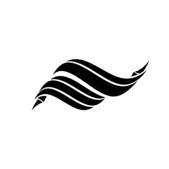 Poster - Dynamic Streamline Design: A sleek and modern monochrome graphic depicts flowing, streamlined ribbons, evoking a sense of movement and elegance.