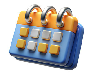 Poster - High quality 3d rendering cartoon calendar icon on transparent background for planning and scheduling with appointments and events reminder